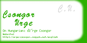 csongor urge business card